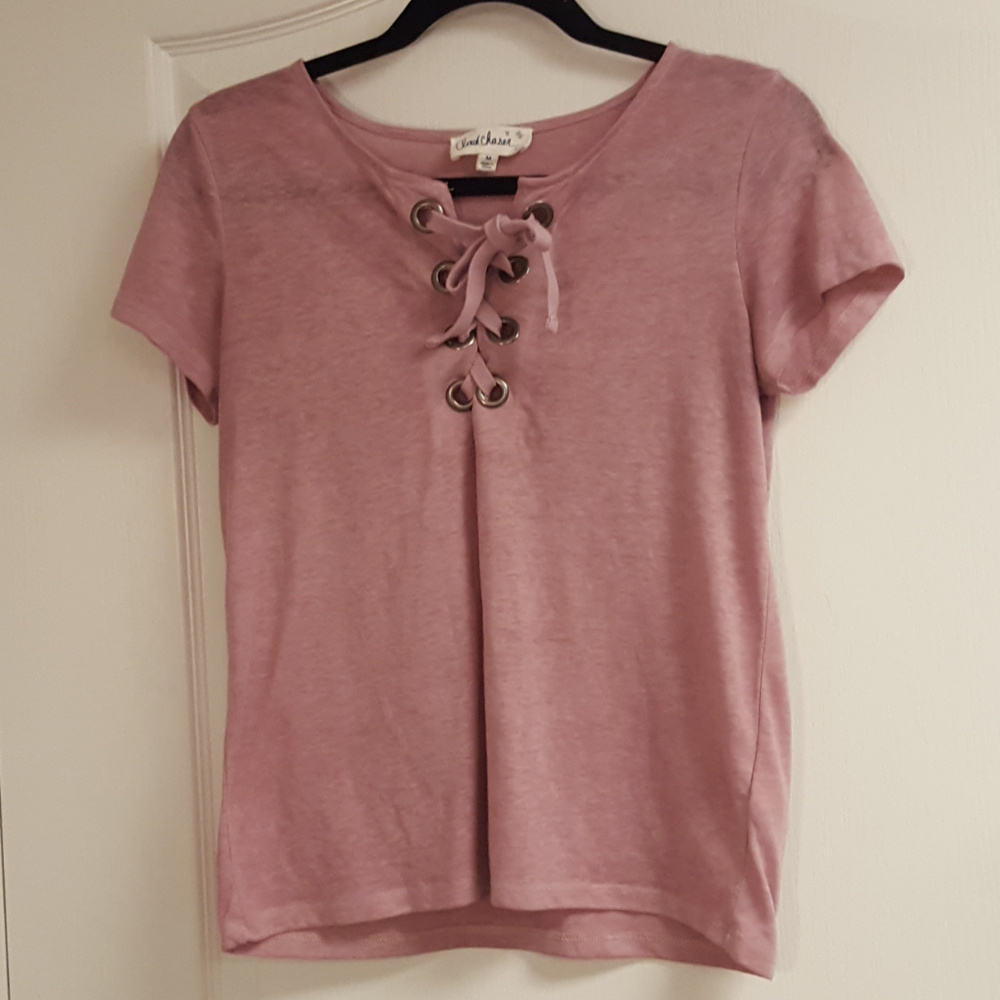 Cloud Chaser Purple Lace Up Shirt